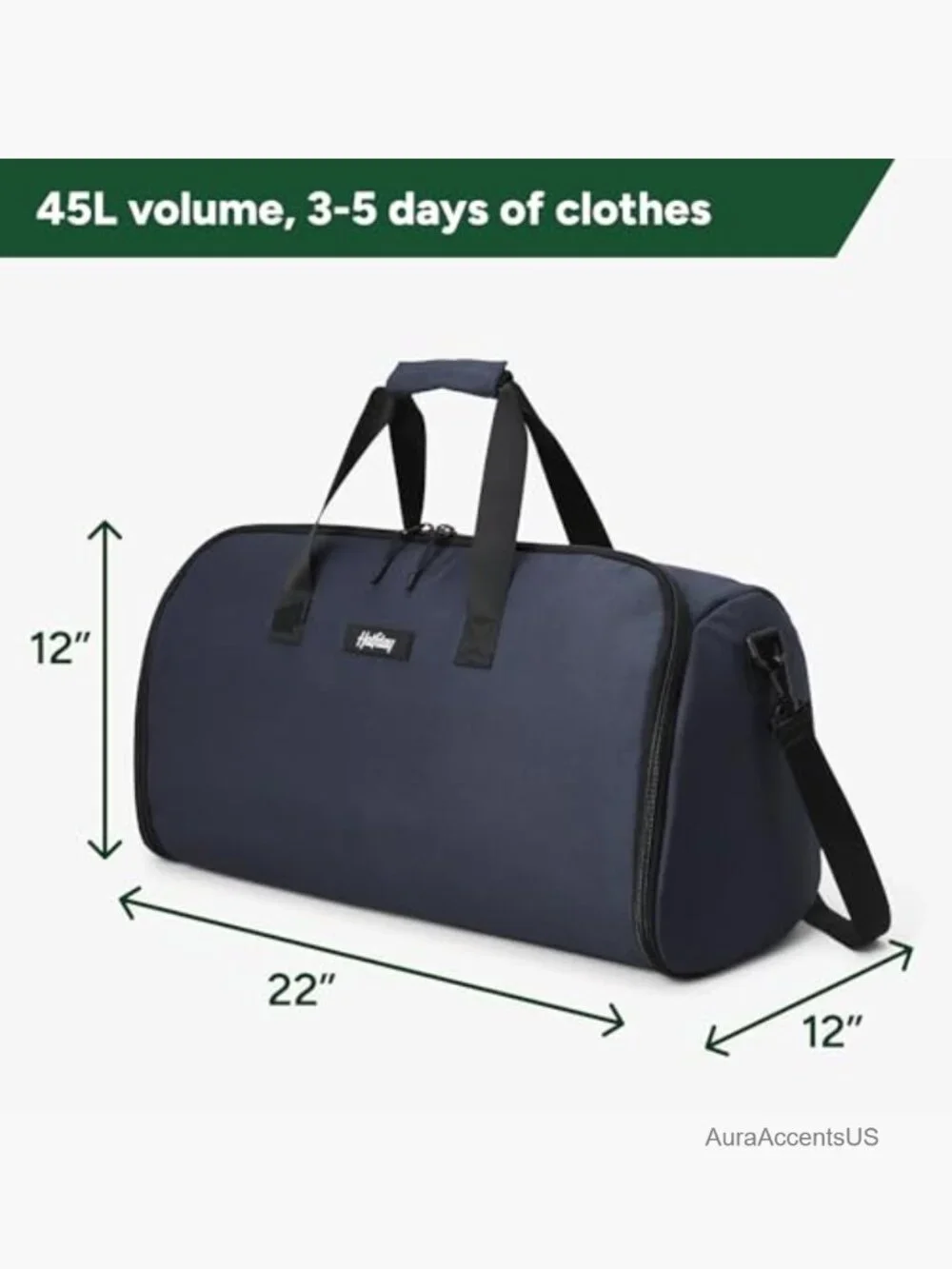 2-in-1 Garment Duffel Weekender Bag 45L Carry-On Travel Wrinkle-Free Suit
